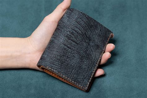 Navy Ostrich Leather Wallet 